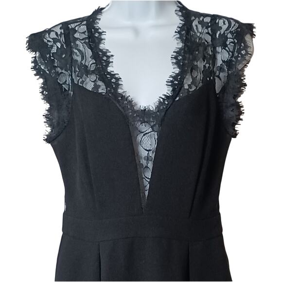 BCBGeneration Women's Black Fabric and Lace Mini Dress.Size 8 - Picture 2 of 12